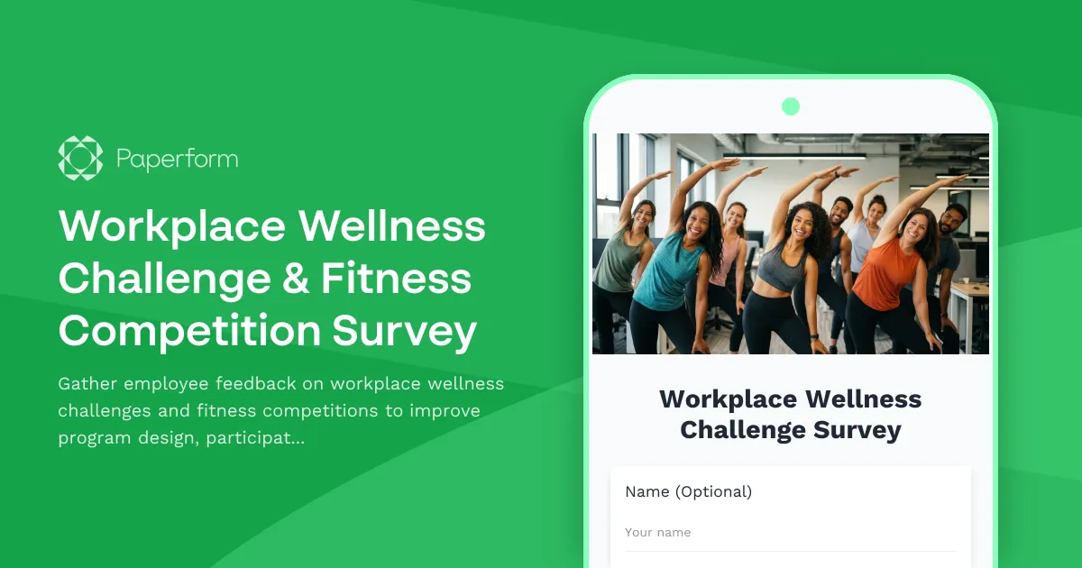 Workplace Wellness Challenge & Fitness Competition Survey