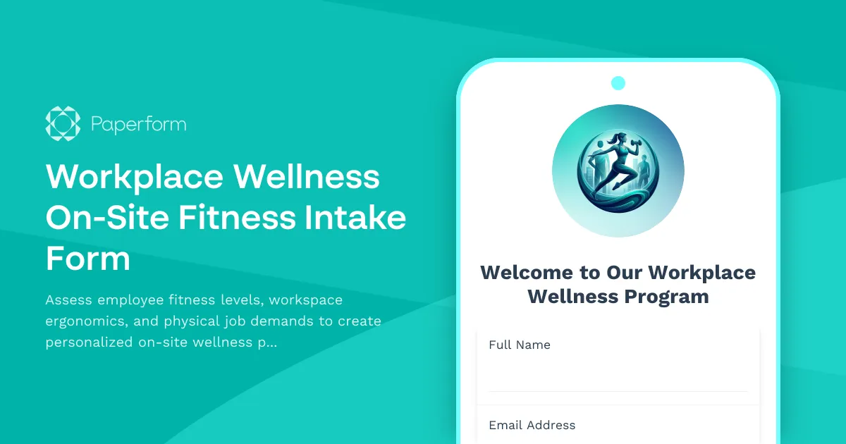 Workplace Wellness On-Site Fitness Intake Form