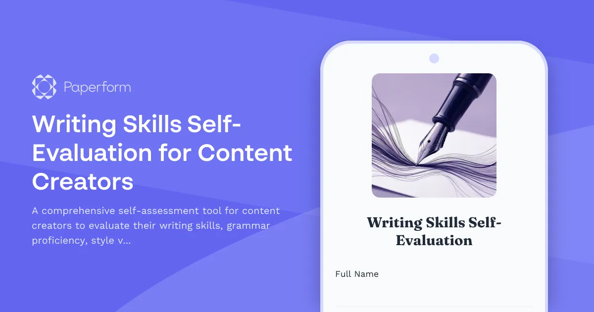 Writing Skills Self-Evaluation for Content Creators