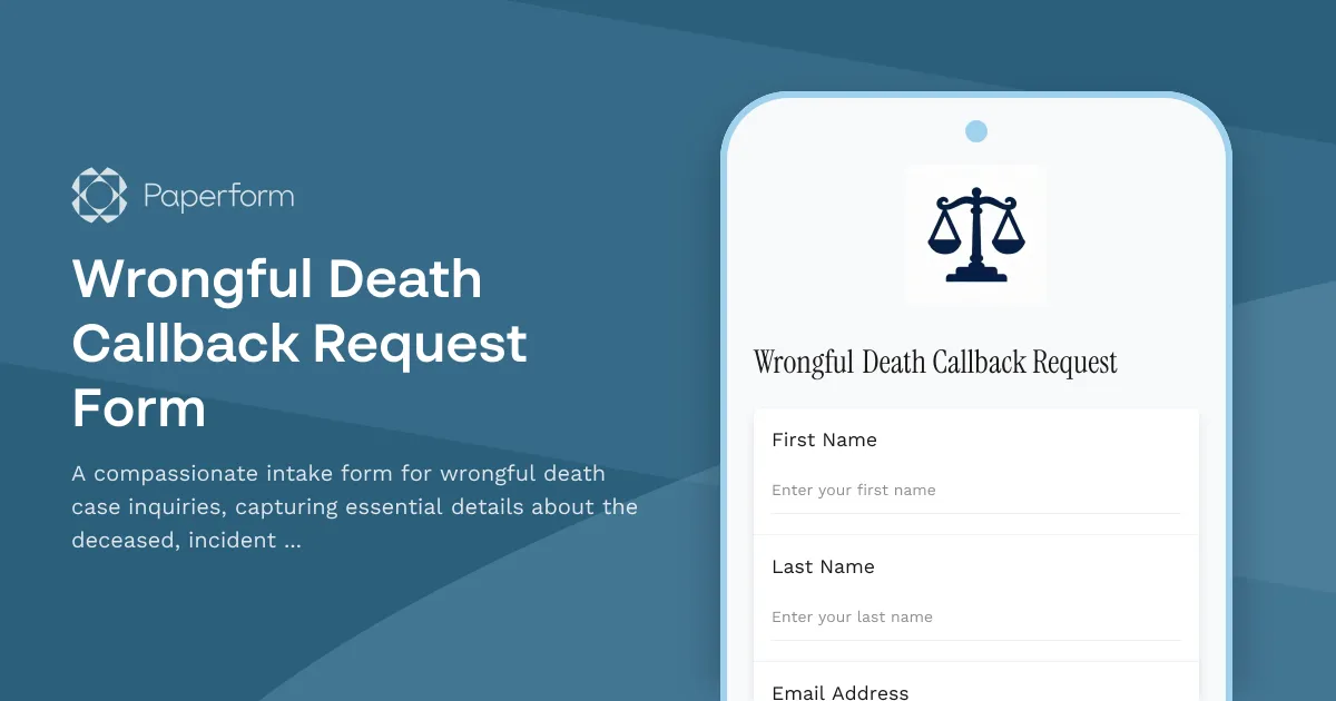 Wrongful Death Callback Request Form