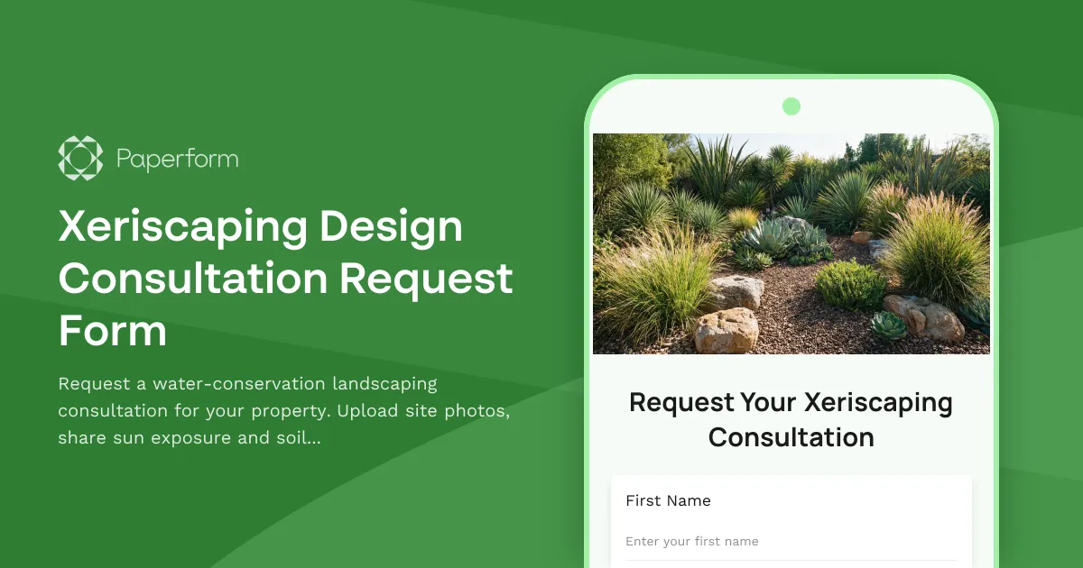 Xeriscaping Design Consultation Request Form