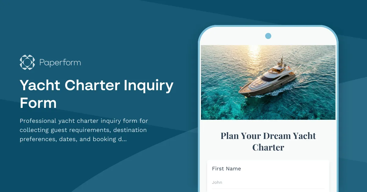 Yacht Charter Inquiry Form