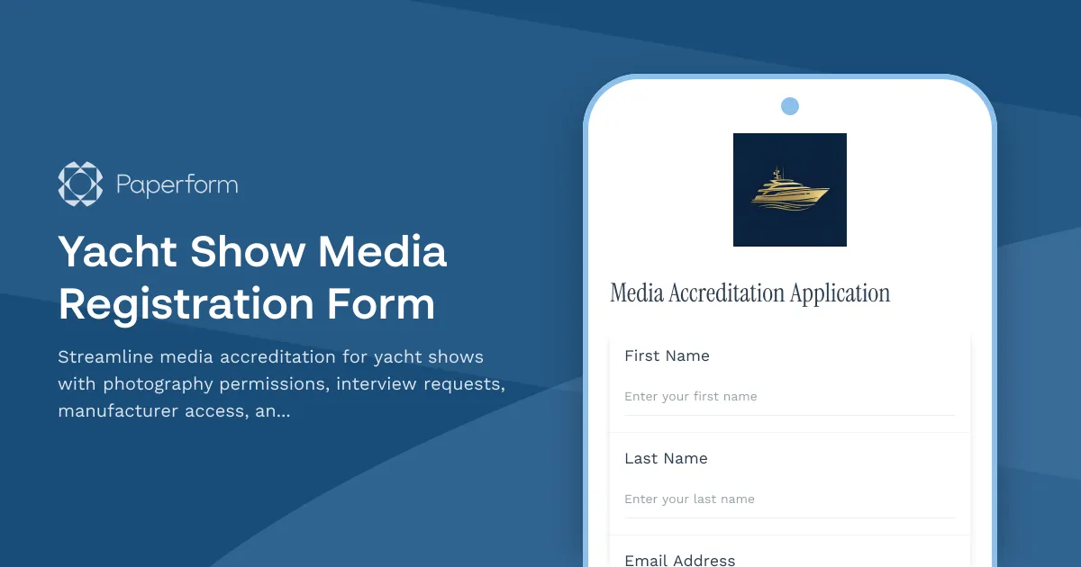 Yacht Show Media Registration Form