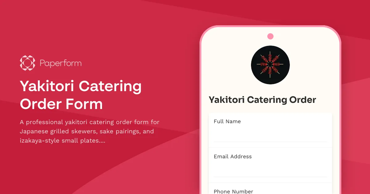 Yakitori Catering Order Form