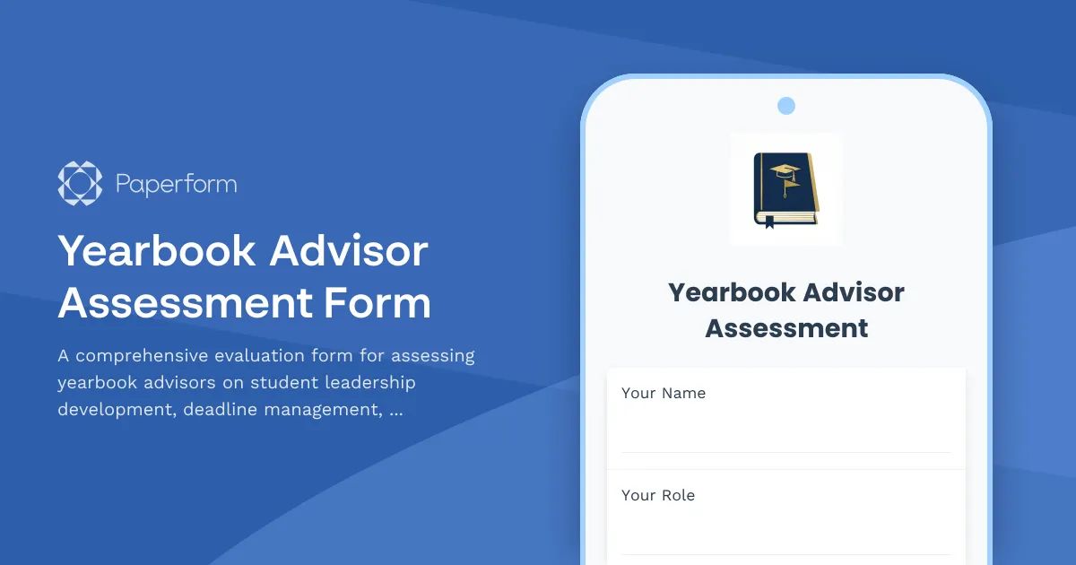 Yearbook Advisor Assessment Form