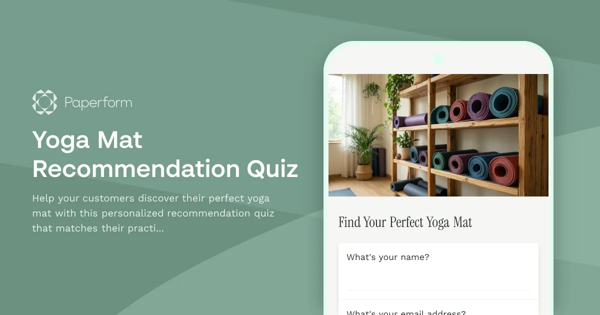 Yoga Mat Recommendation Quiz