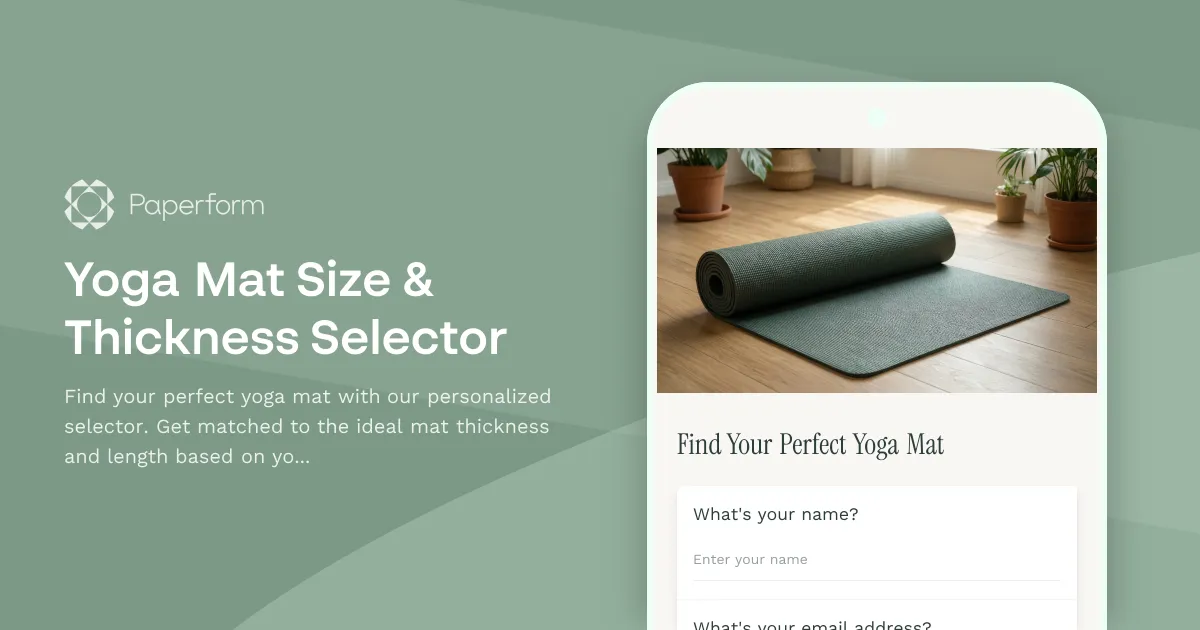 Yoga Mat Size & Thickness Selector
