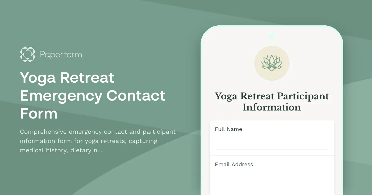 Yoga Retreat Emergency Contact Form
