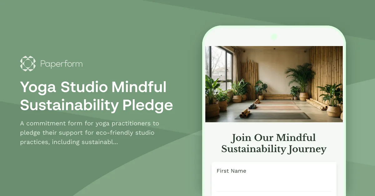 Yoga Studio Mindful Sustainability Pledge