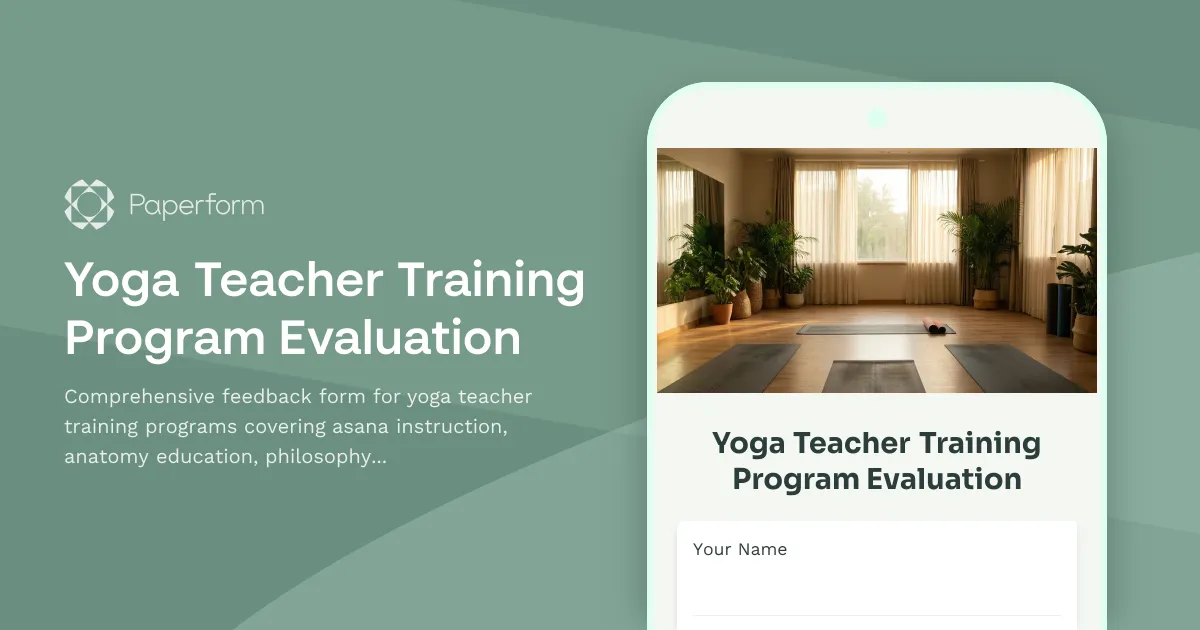 Yoga Teacher Training Program Evaluation