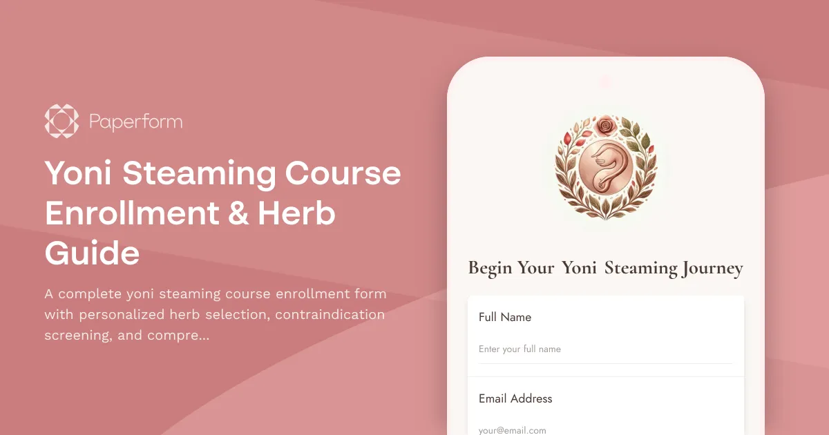 Yoni Steaming Course Enrollment & Herb Guide