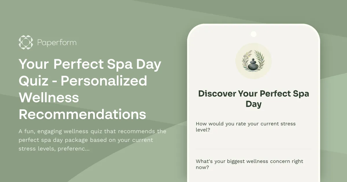 Your Perfect Spa Day Quiz - Personalized Wellness Recommendations