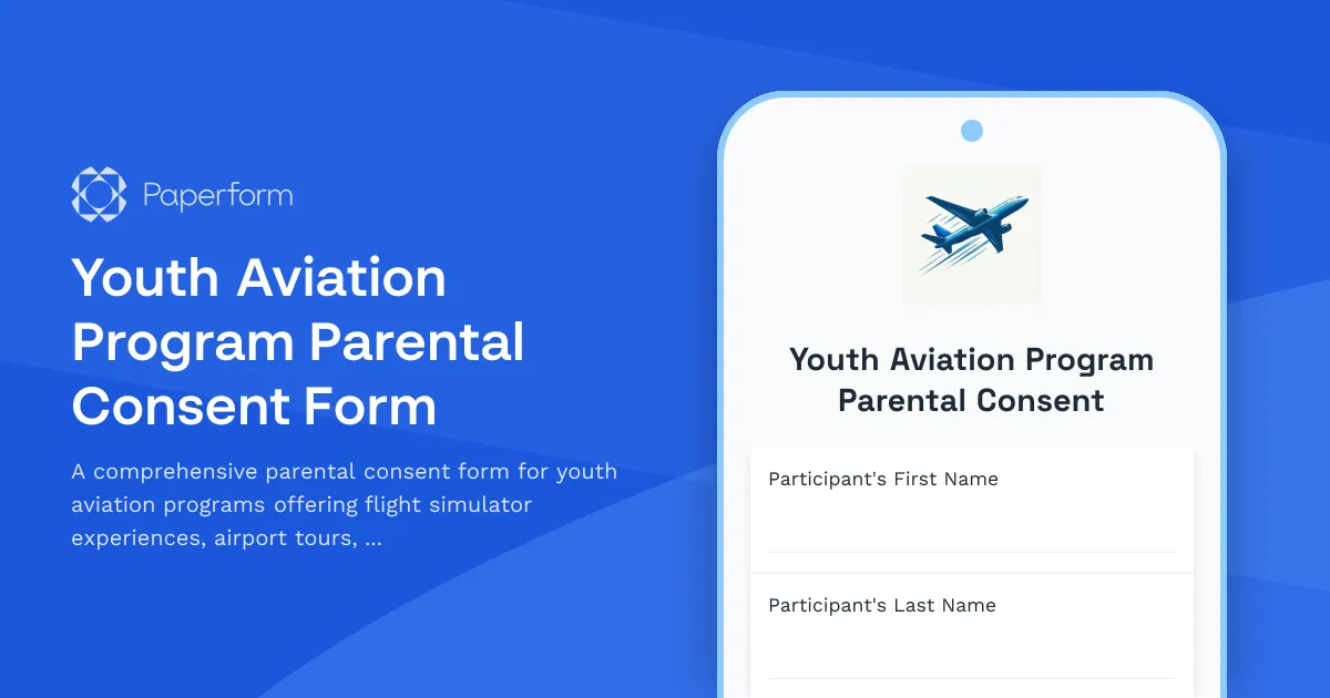 Youth Aviation Program Parental Consent Form
