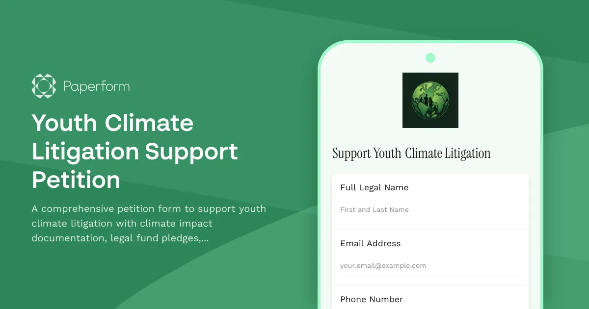 Youth Climate Litigation Support Petition
