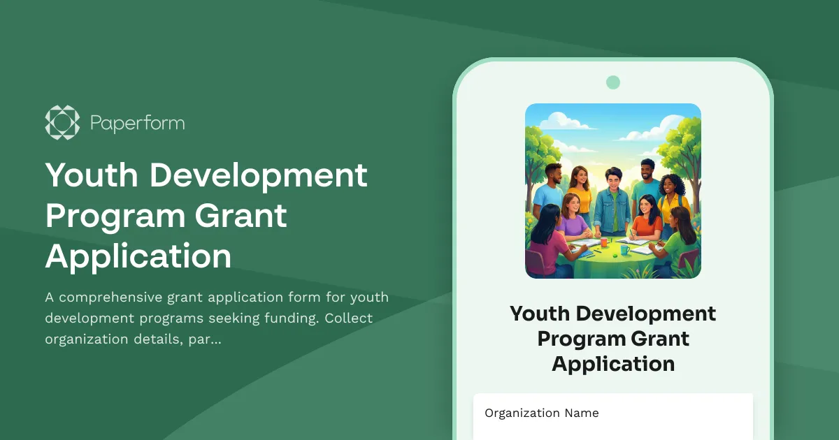 Youth Development Program Grant Application