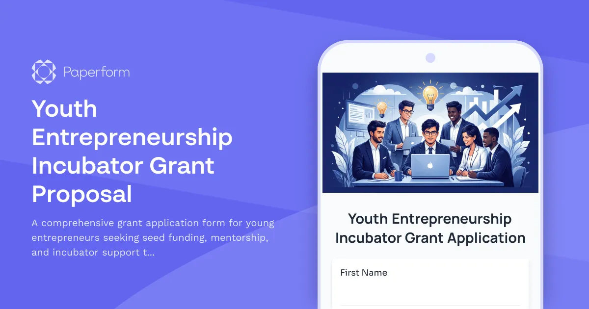 Youth Entrepreneurship Incubator Grant Proposal