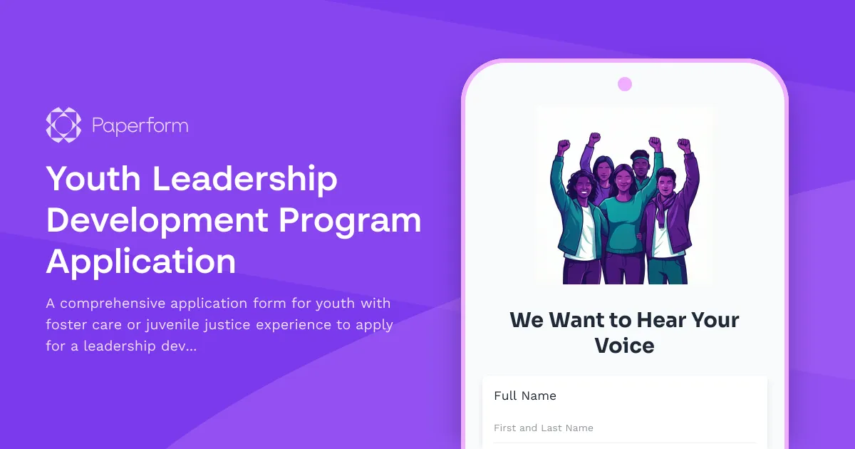 Youth Leadership Development Program Application