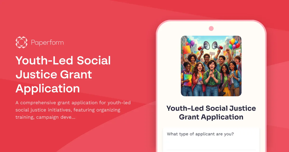 Youth-Led Social Justice Grant Application