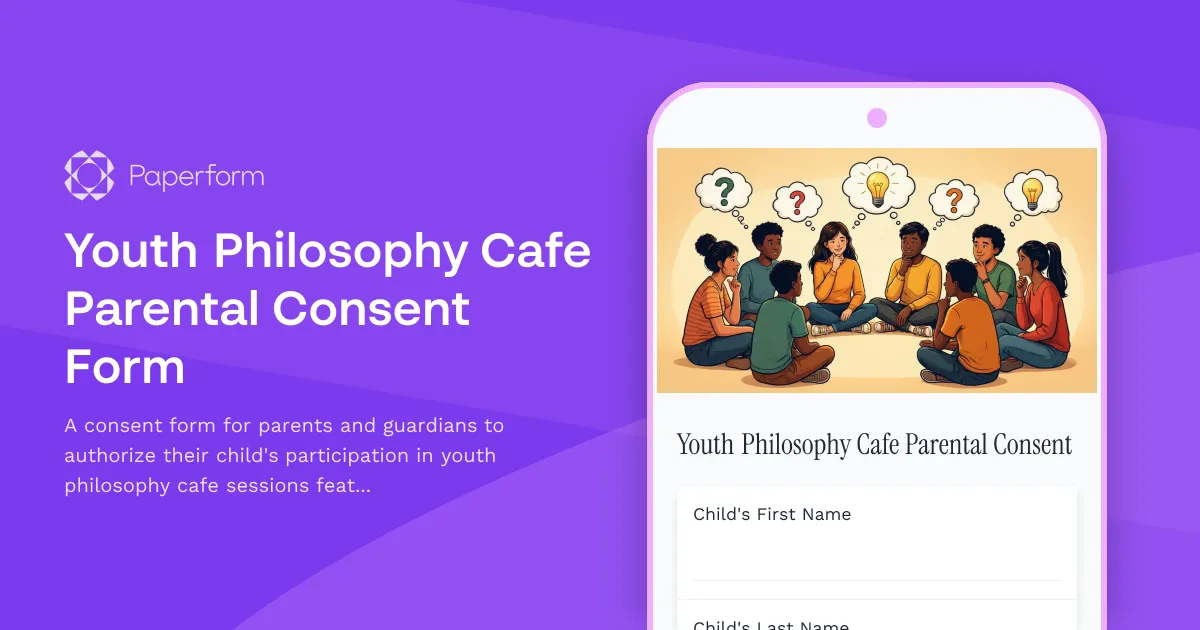Youth Philosophy Cafe Parental Consent Form