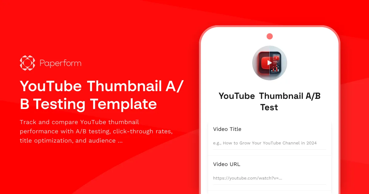 YouTube Thumbnail A/B Testing Template