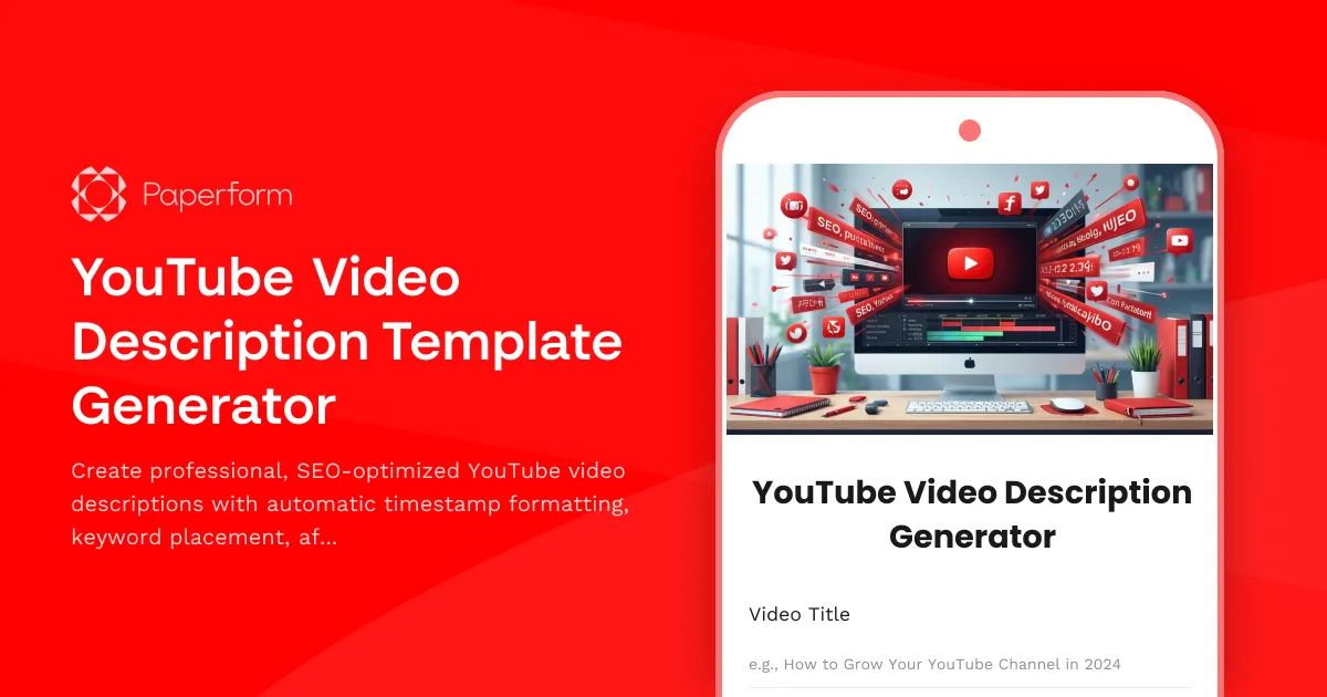 YouTube Video Description Template Generator