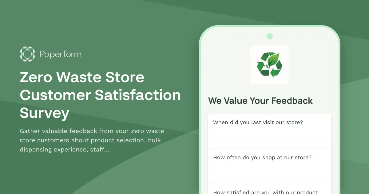 Zero Waste Store Customer Satisfaction Survey