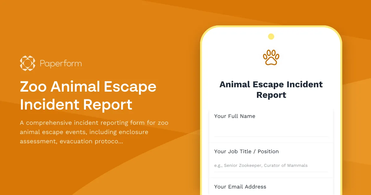 Zoo Animal Escape Incident Report