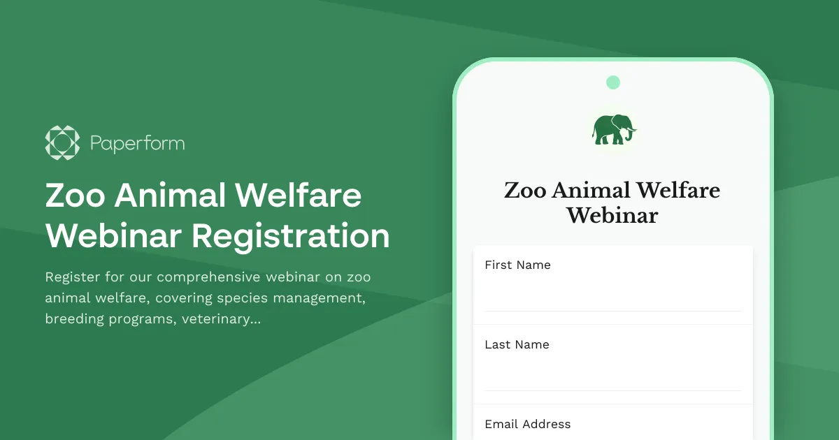 Zoo Animal Welfare Webinar Registration