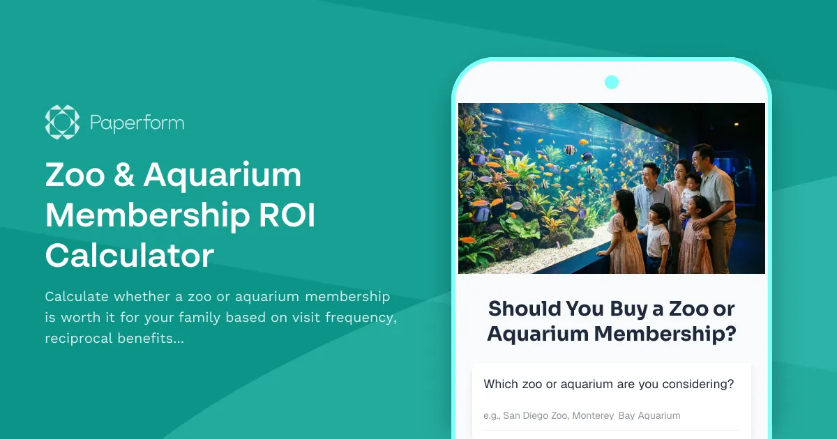 Zoo & Aquarium Membership ROI Calculator