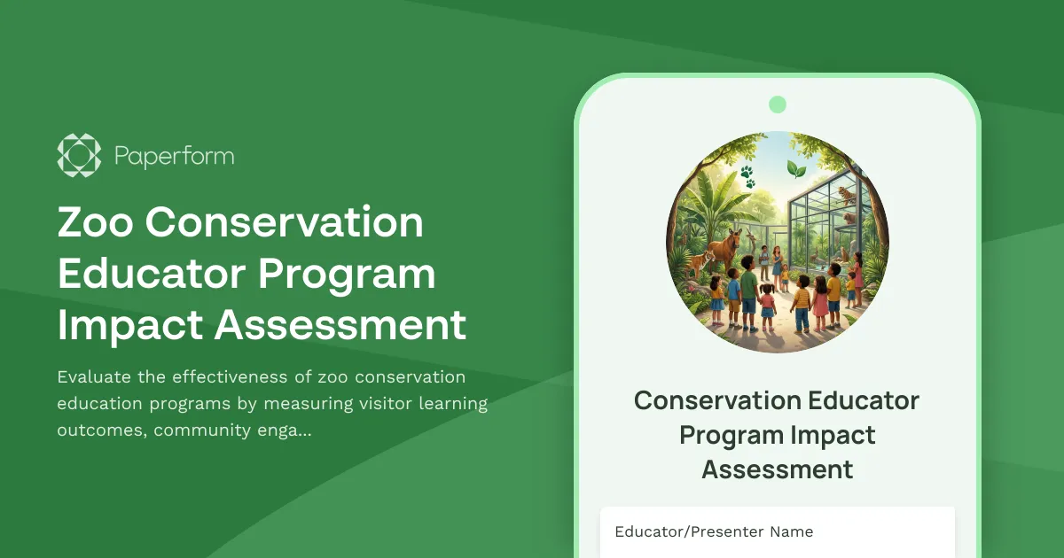 Zoo Conservation Educator Program Impact Assessment