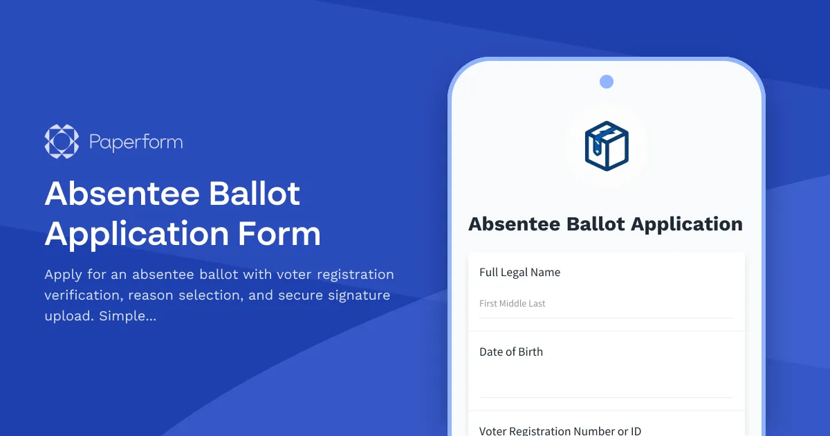 Absentee Ballot Application Form