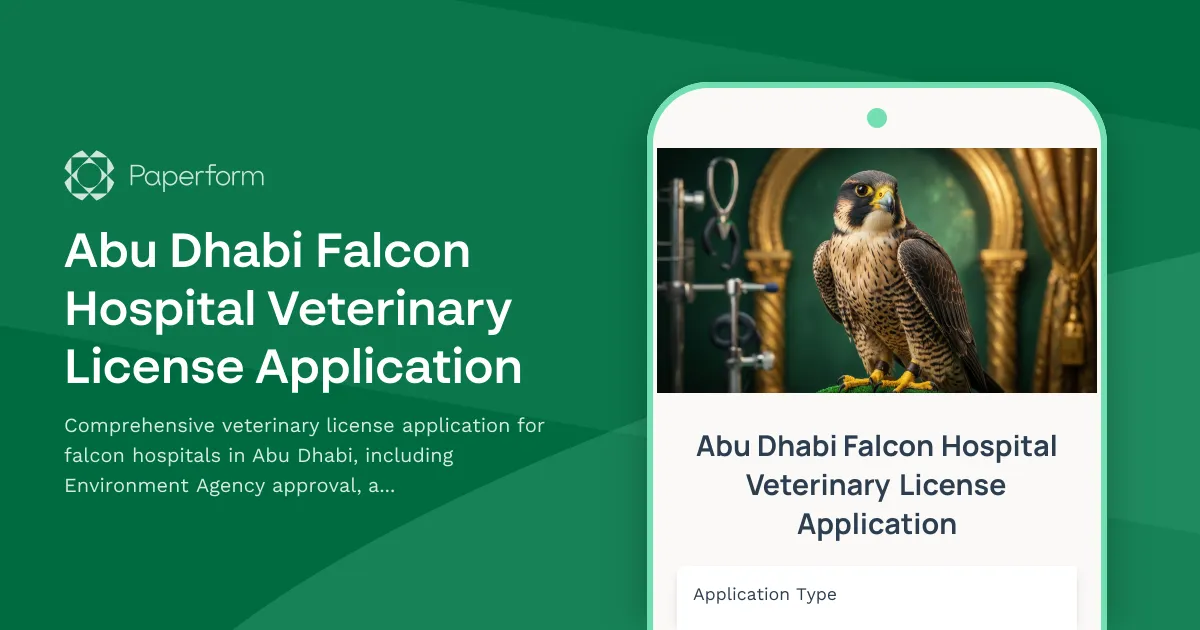 Abu Dhabi Falcon Hospital Veterinary License Application