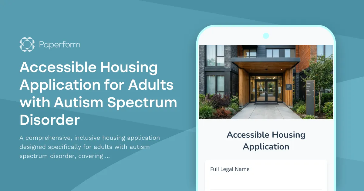 Accessible Housing Application for Adults with Autism Spectrum Disorder