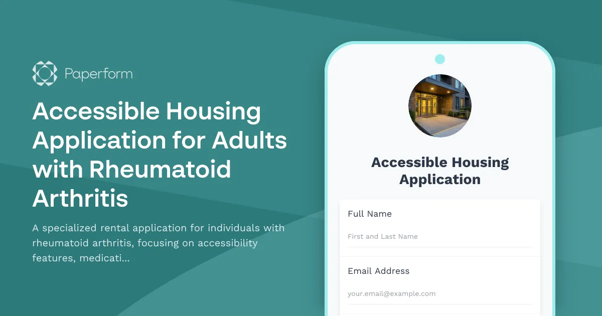 Accessible Housing Application for Adults with Rheumatoid Arthritis