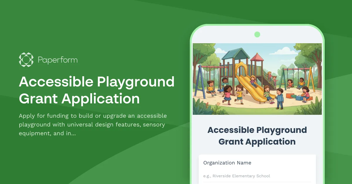 Accessible Playground Grant Application