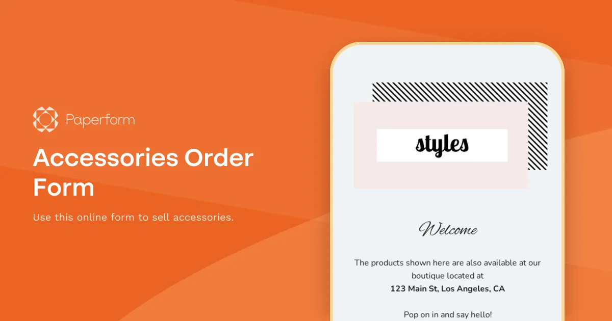 Accessories Order Form