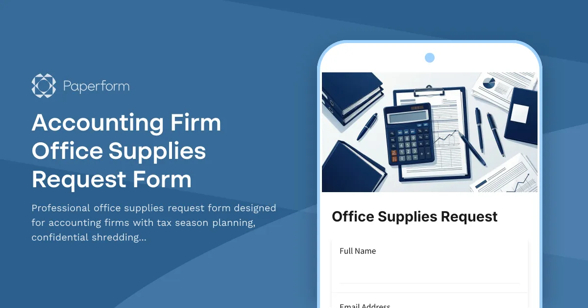 Accounting Firm Office Supplies Request Form