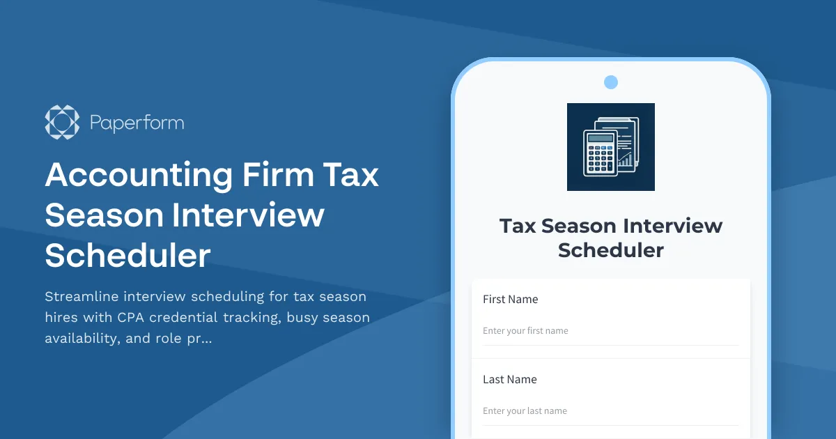 Accounting Firm Tax Season Interview Scheduler