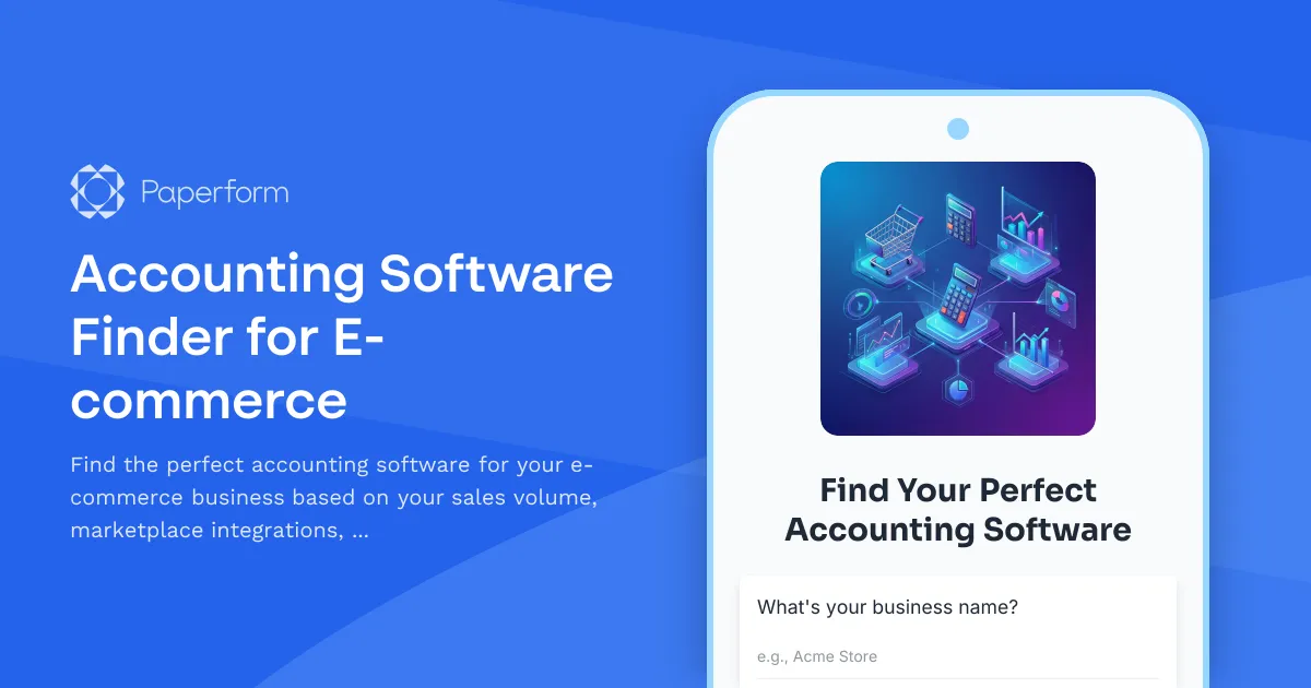 Accounting Software Finder for E-commerce