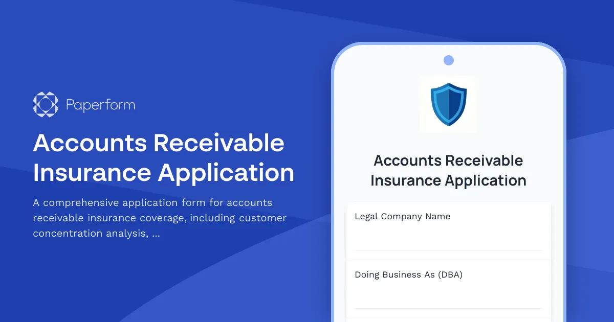 Accounts Receivable Insurance Application