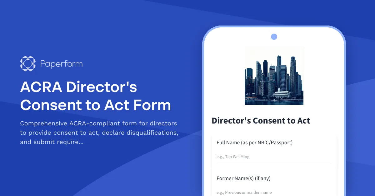 ACRA Director's Consent to Act Form
