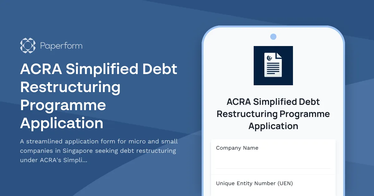 ACRA Simplified Debt Restructuring Programme Application