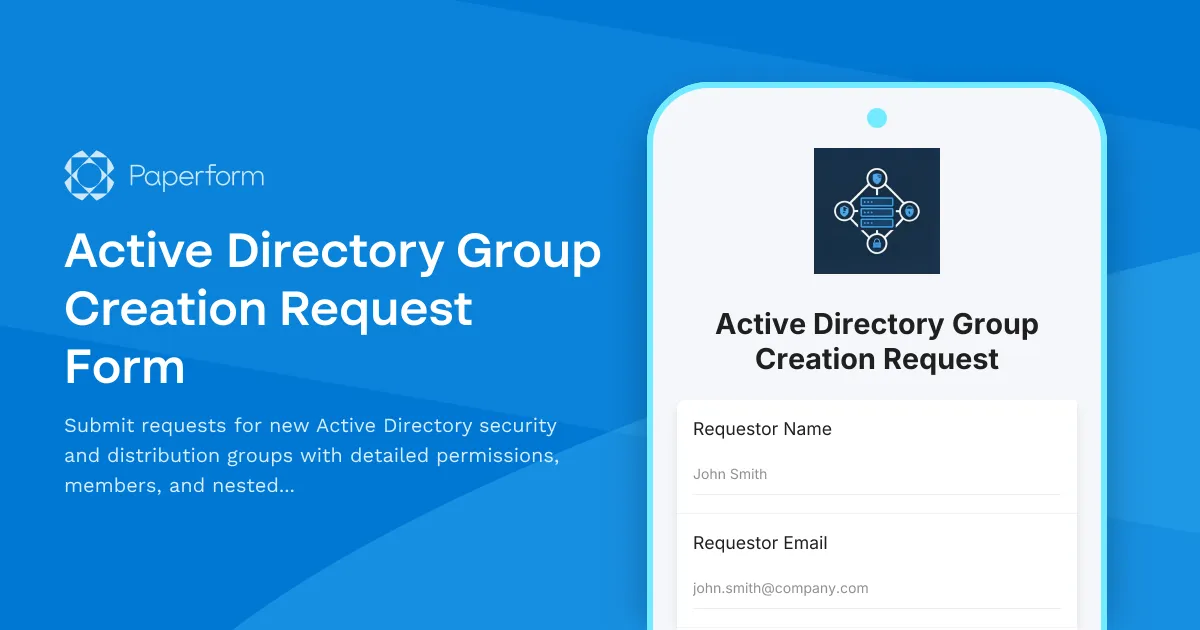 Active Directory Group Creation Request Form