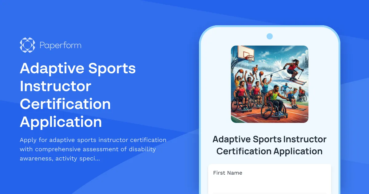 Adaptive Sports Instructor Certification Application