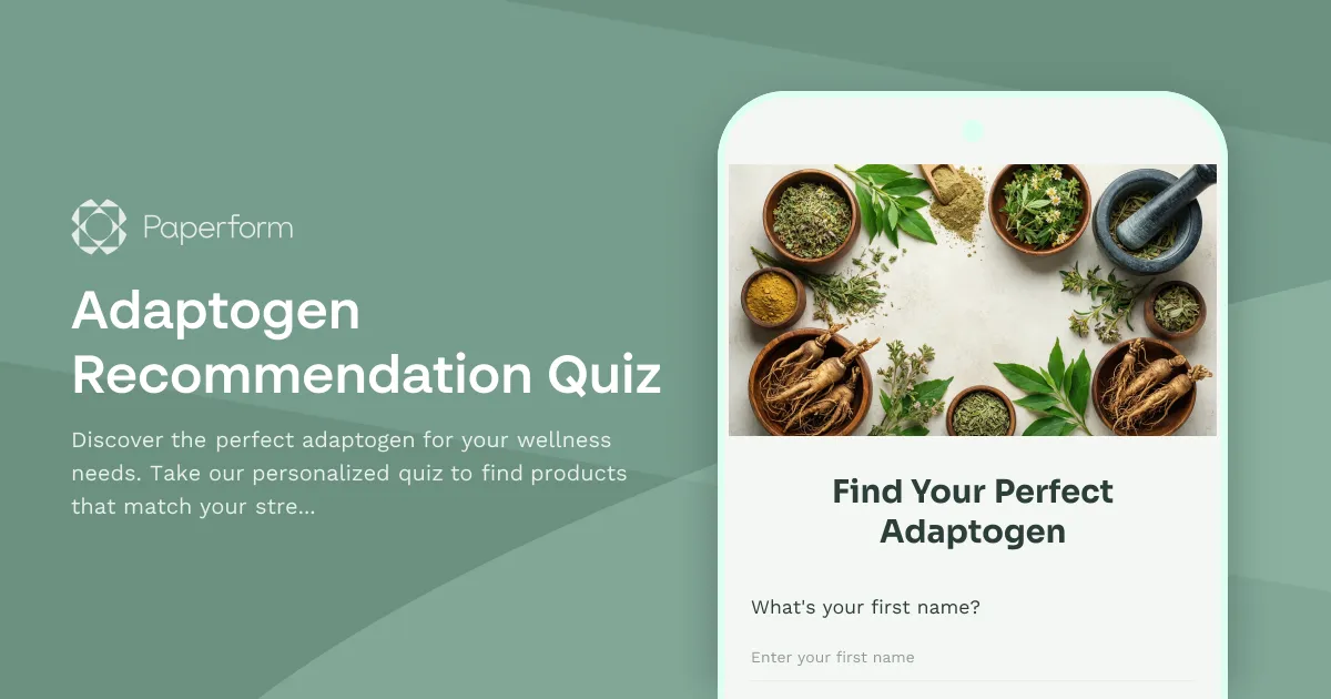 Adaptogen Recommendation Quiz