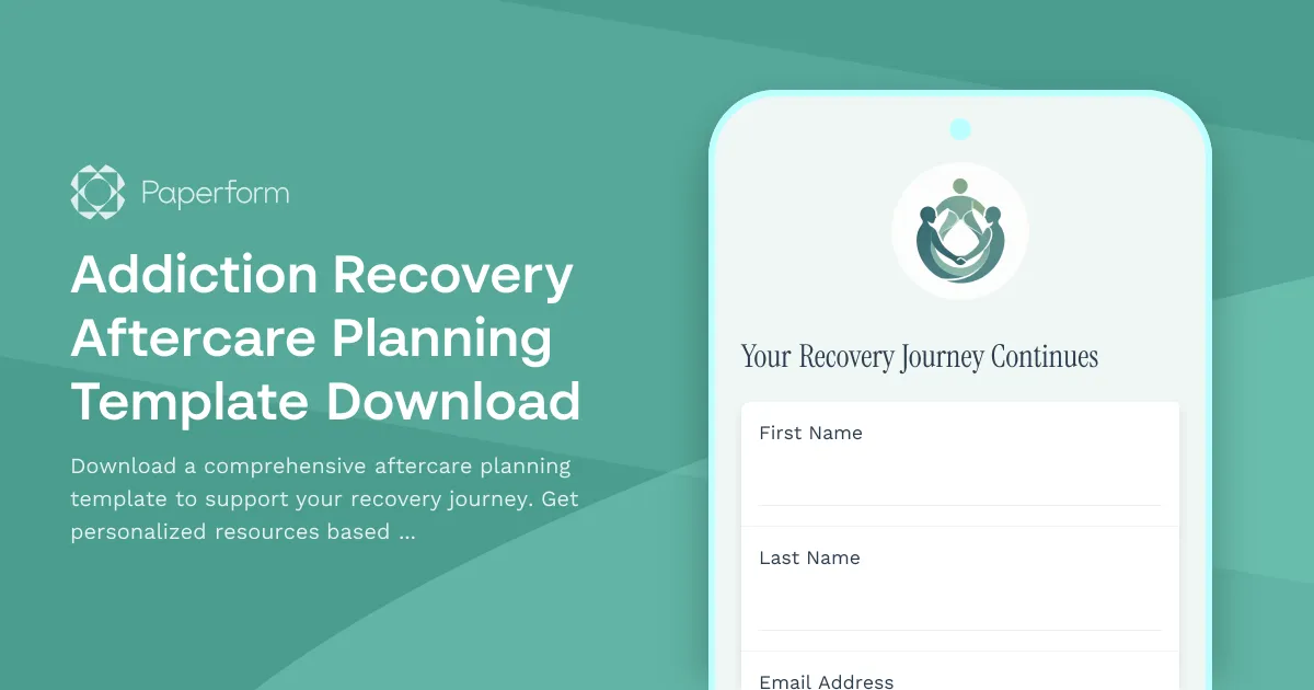 Addiction Recovery Aftercare Planning Template Download