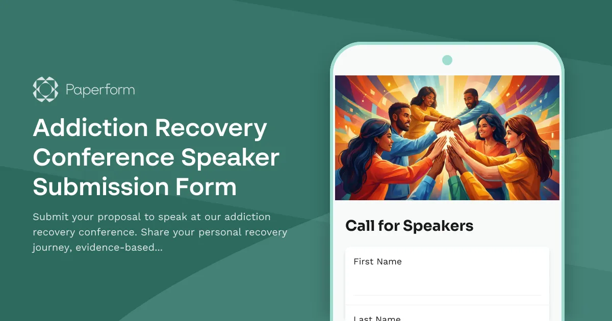 Addiction Recovery Conference Speaker Submission Form