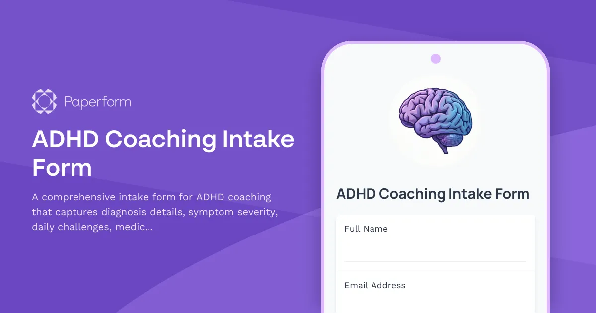 ADHD Coaching Intake Form