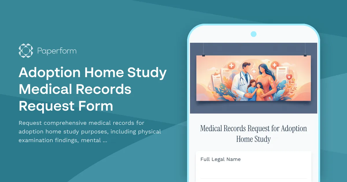 Adoption Home Study Medical Records Request Form