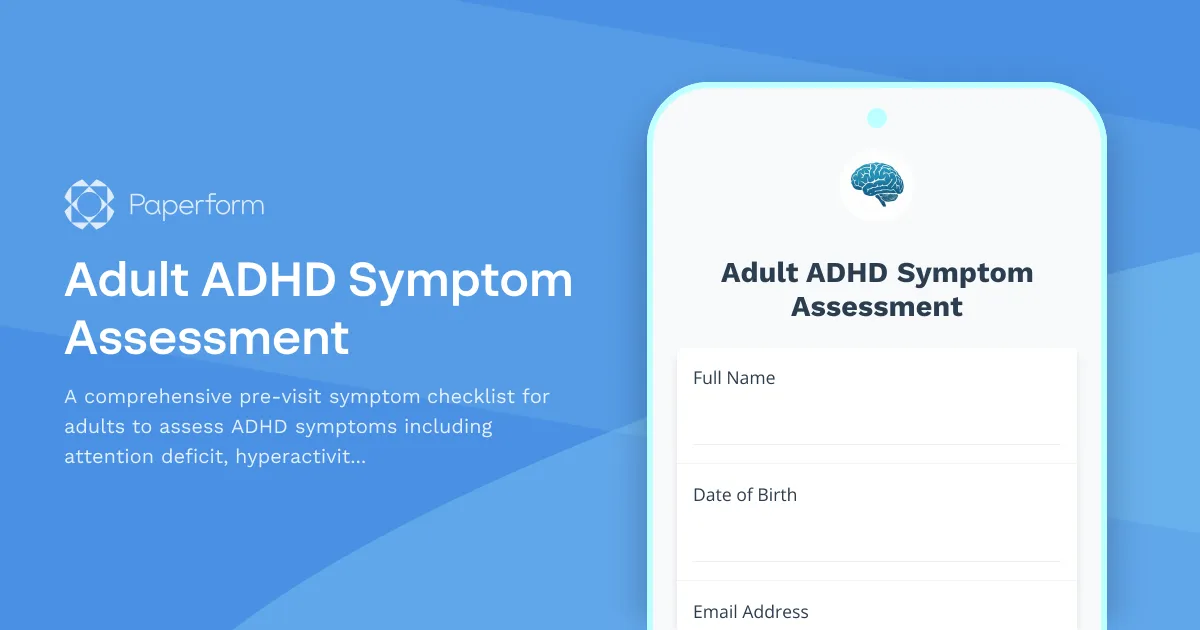 Adult ADHD Symptom Assessment